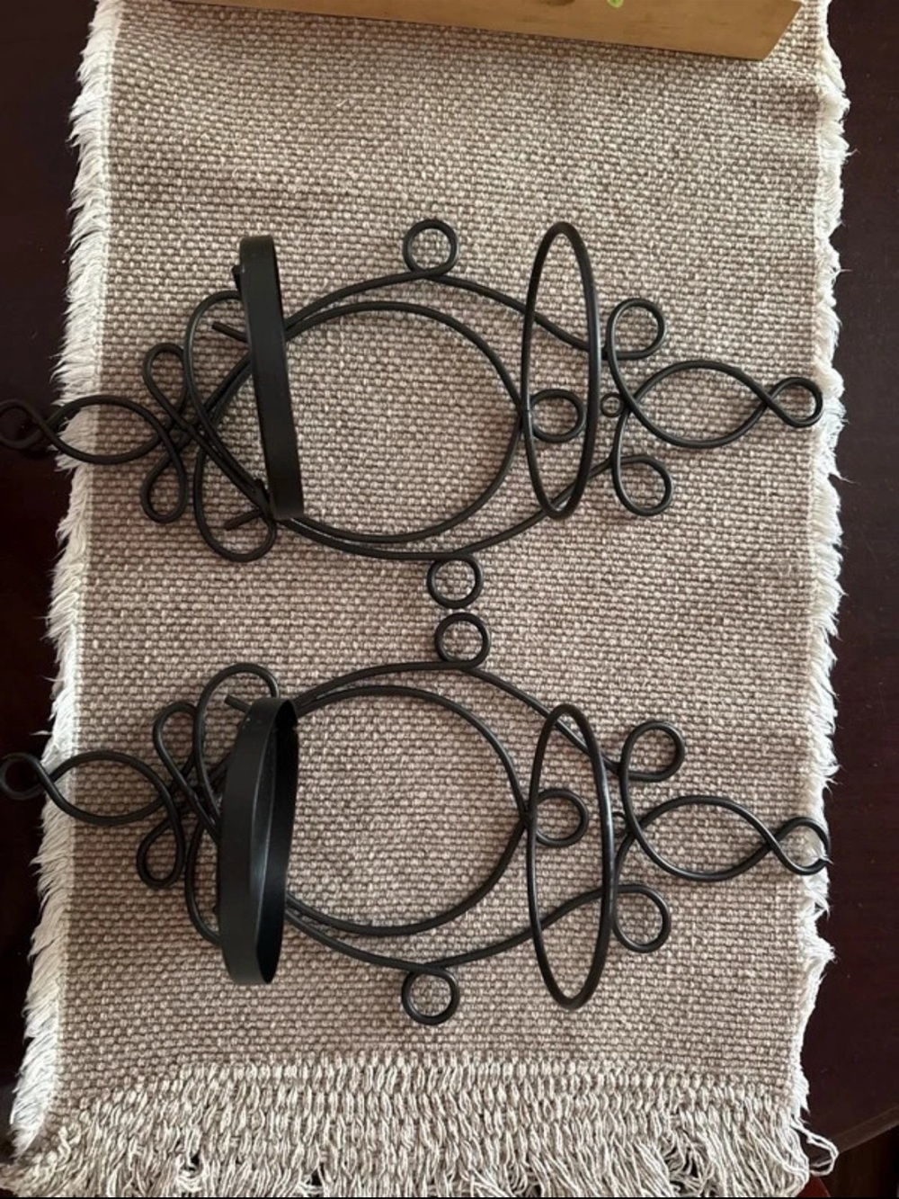 Black Metal Decorative Wall Sconce Set - Unbranded